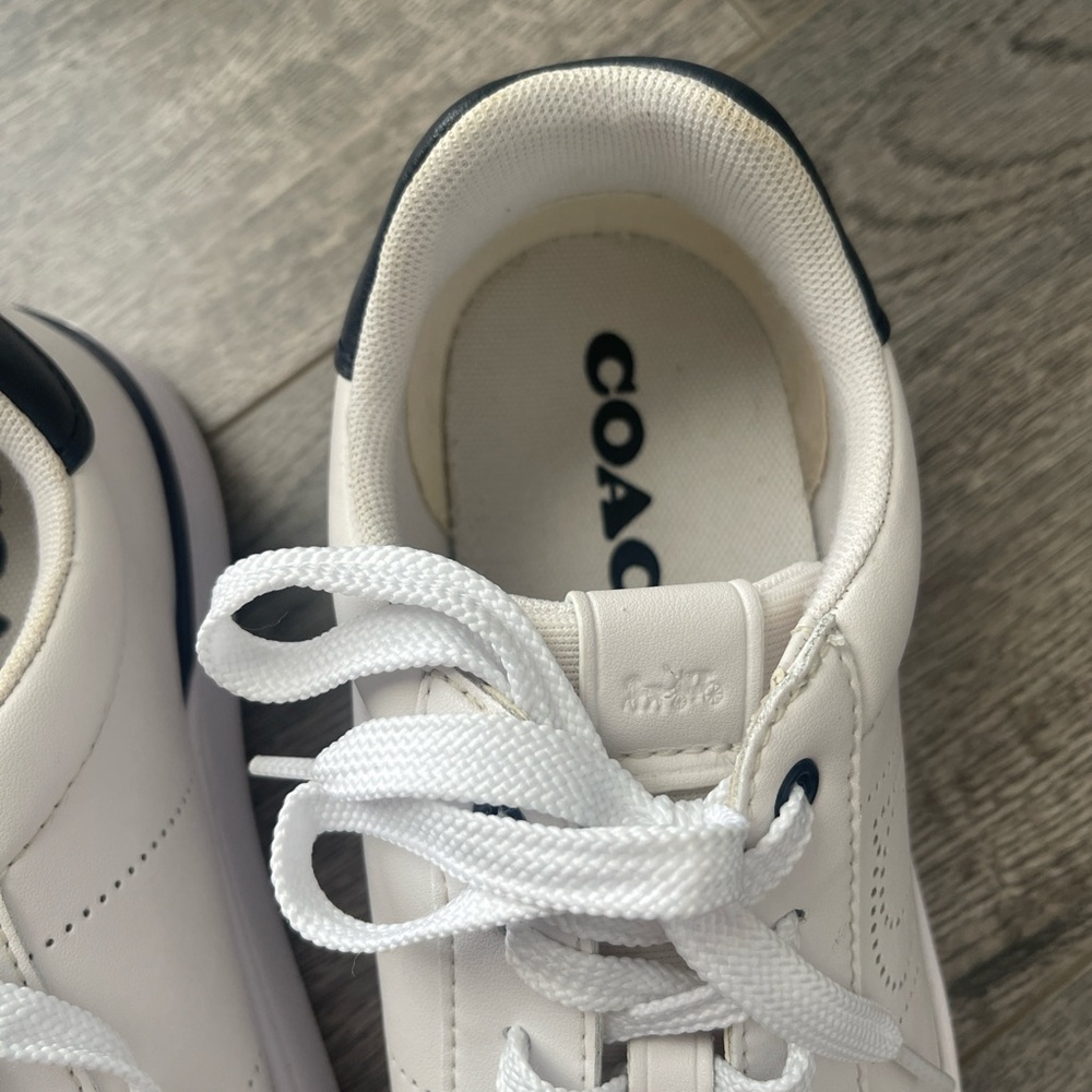 Coach Women's Black and White Sneakers - Picture 6 of 8